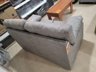 Sofá 2 plazas gris tela