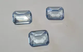 3 Piedras Aguamarina 16x12 para joyas