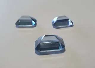 3 Piedras Aguamarina 16x12 para joyas