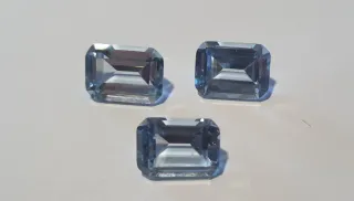 3 Piedras Aguamarina 16x12 para joyas