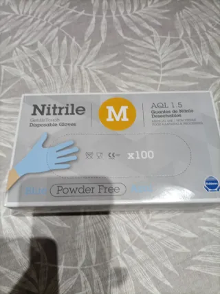 Guantes Nitrilo Talla M Azul x100