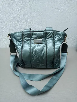 Borsa metallizzata Bimba y Lola grigio/verde