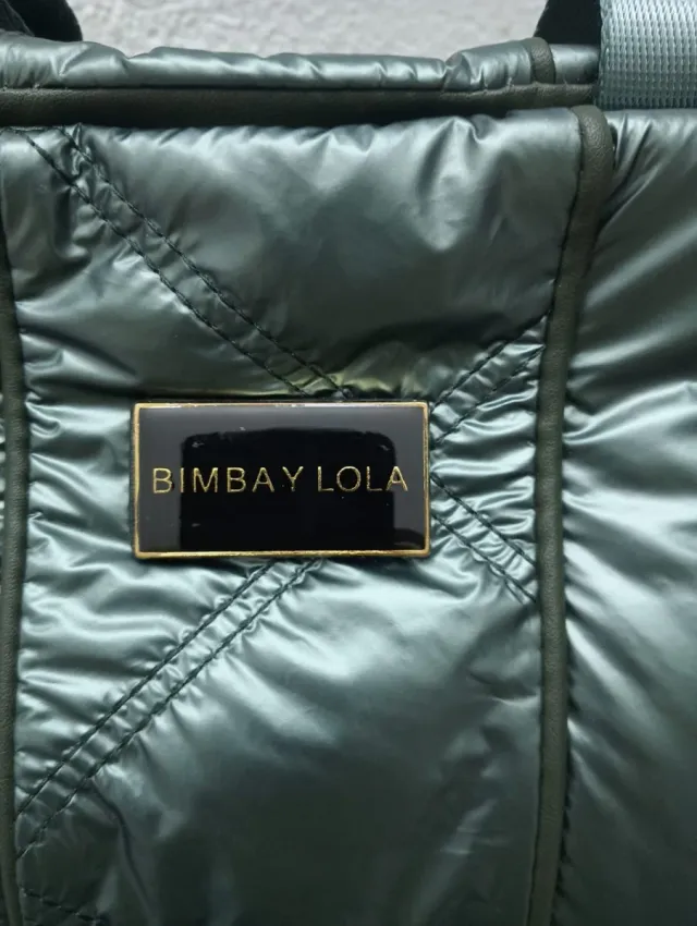 Borsa metallizzata Bimba y Lola grigio/verde