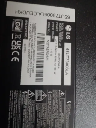 Despiece LG 65UT73006LA NUEVA