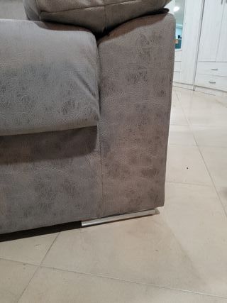 Sofá 3 plazas gris tela