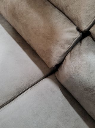 Sofá 3 plazas gris tela