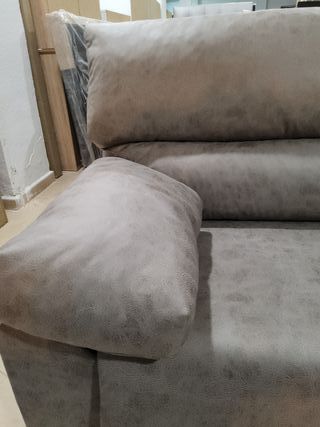 Sofá 3 plazas gris tela