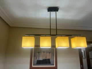 Lámpara de salón 4 focos dorada