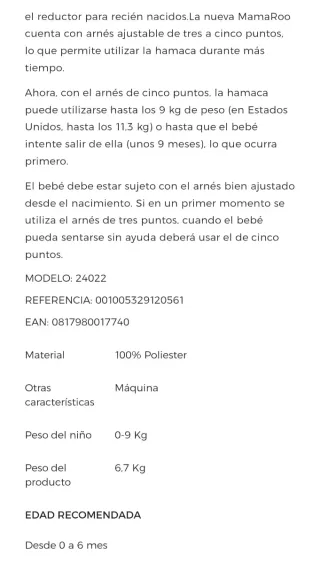 Hamaca para bebés 4moms