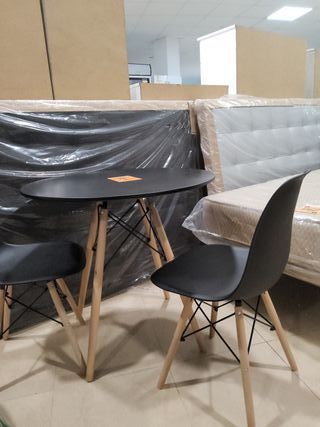 Mesa redonda Dinamarca Negra / blanca