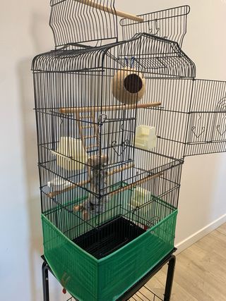 Jaula para pájaros completa.