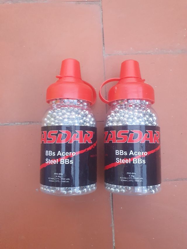 Lote de 2 botes Bolas de Acero