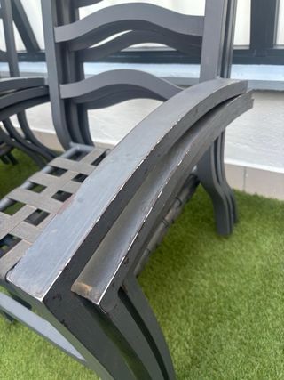 Juego 6 Sillas grandes de Exterior. Metal Gris