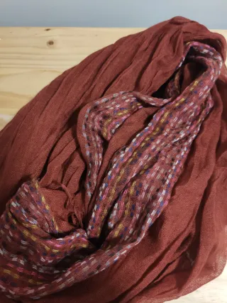 Fular Algodón Naranja Teja Multicolor