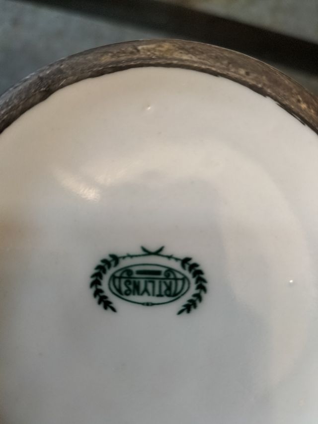 Jarrón Artlynsa Porcelana 23cm CON FILIGRANA PLATA