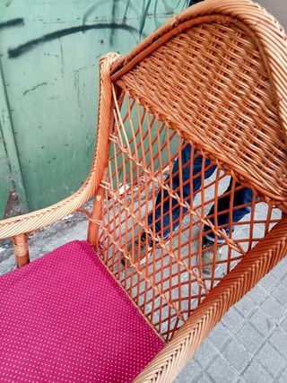 AÑOS 60 RETRO VINTAGE SILLON MIMBRE B ES