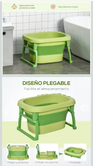 Bañera Plegable Bebé Verde