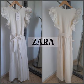 Vestido midi color crema. ZARA. Nuevo a estrenar c