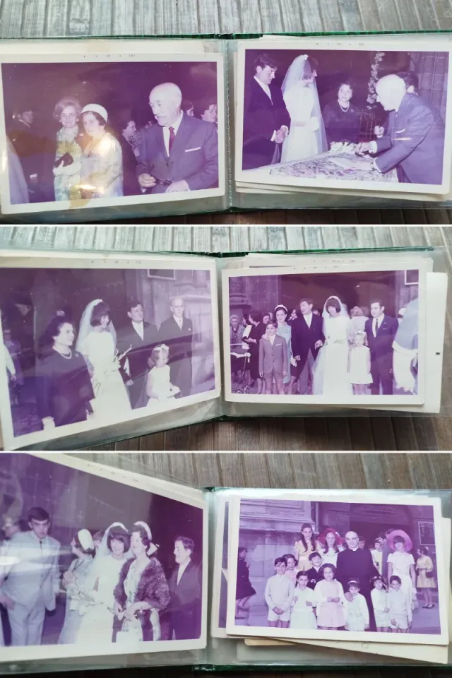 Álbum + Fotografías de una boda. Años 60.