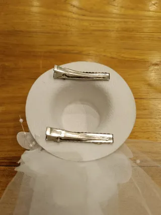 Tocado novia con velo y flores