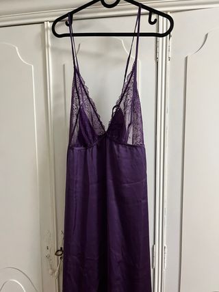 Camisón lencero + bata morado
