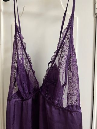 Camisón lencero + bata morado