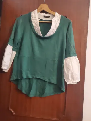 Camisola CORTEFIEL verde e branca Tamanho L