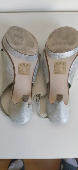 Sandalias plateadas Membur Talla 39