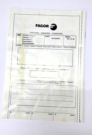 Cortador de fiambre Fagor Chopper 100W