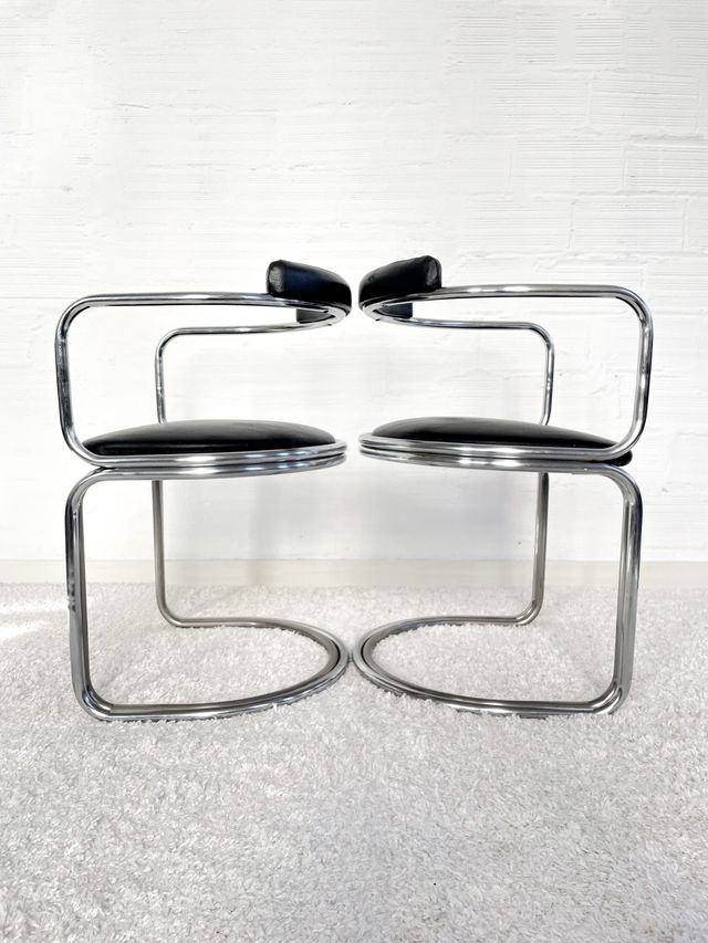 SILLAS CANTILEVER DOBRE ESTRUCTURA TUBULAR. 70s