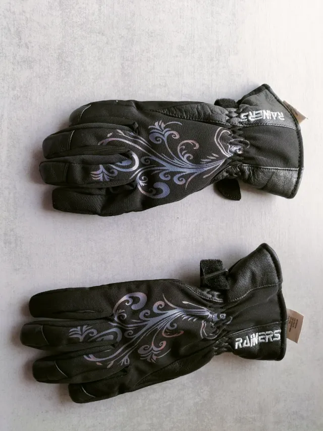 Guantes de chica Rainers Moto Negros con Diseño
