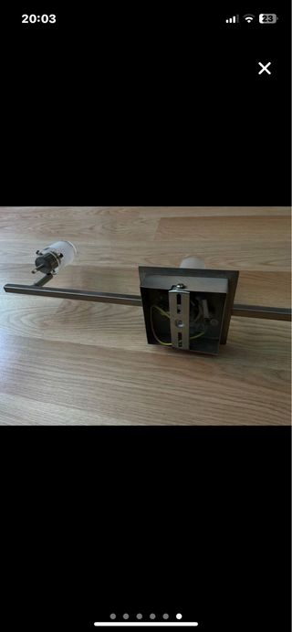 Lámpara de 3 focos metal y cristal