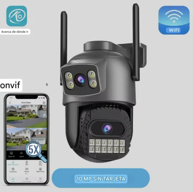 Cámara Vigilancia Doble Lente HD WiFi