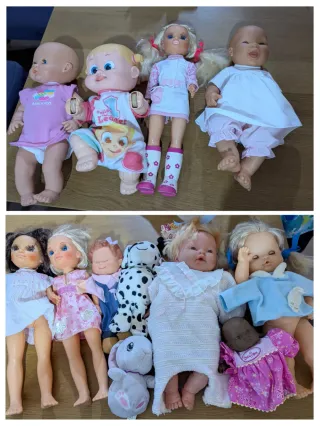 Lote de muñecos y peluches variados