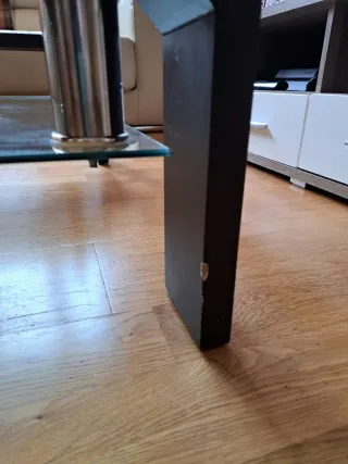 Mesa de centro cristal y madera