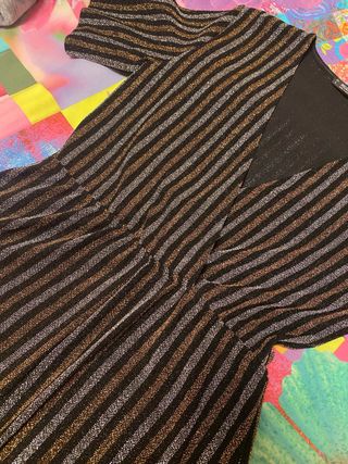 Mono corto brillos rayas Talla L