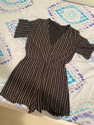 Mono corto brillos rayas Talla L