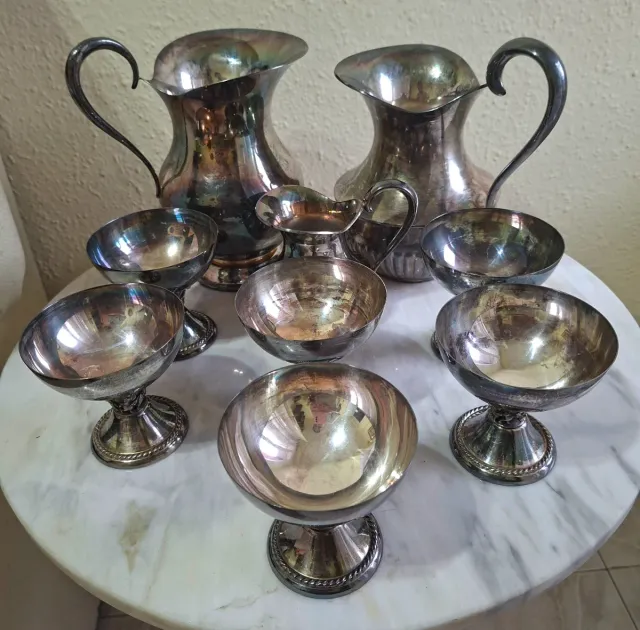 Jarra y copas de plata ALERIUM PLAQUE DE PLATA