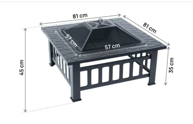 Mesa barbacoa negra metal nueva a estrenar