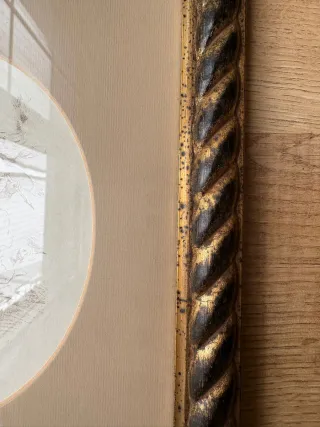 ⚜ Dos Cuadros Madera Dorado Antiguos