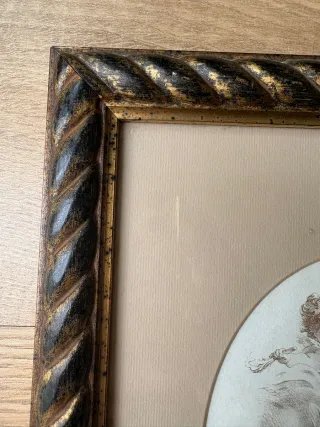 ⚜ Dos Cuadros Madera Dorado Antiguos