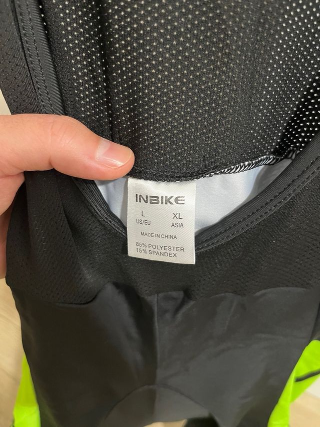 Culotte Ciclismo Inbike Negro y Verde Neón Talla L