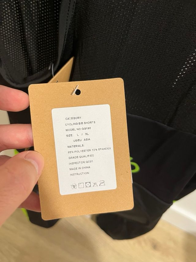 Culotte Ciclismo Inbike Negro y Verde Neón Talla L