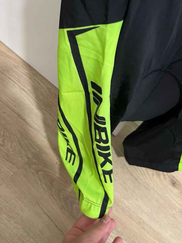 Culotte Ciclismo Inbike Negro y Verde Neón Talla L