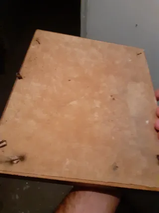 Cuadro antiguo marinero con barcas 26x21x3.ver