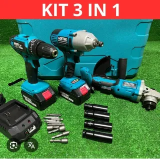 Kit 3 in 1 Trapano Avvitatore Smerigliatrice