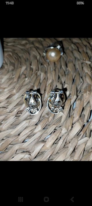 Conjunto Perlas Cultivadas Beige/Dorado