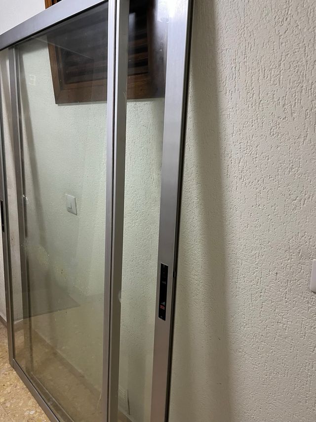 Ventanas correderas aluminio gris dos cristales 