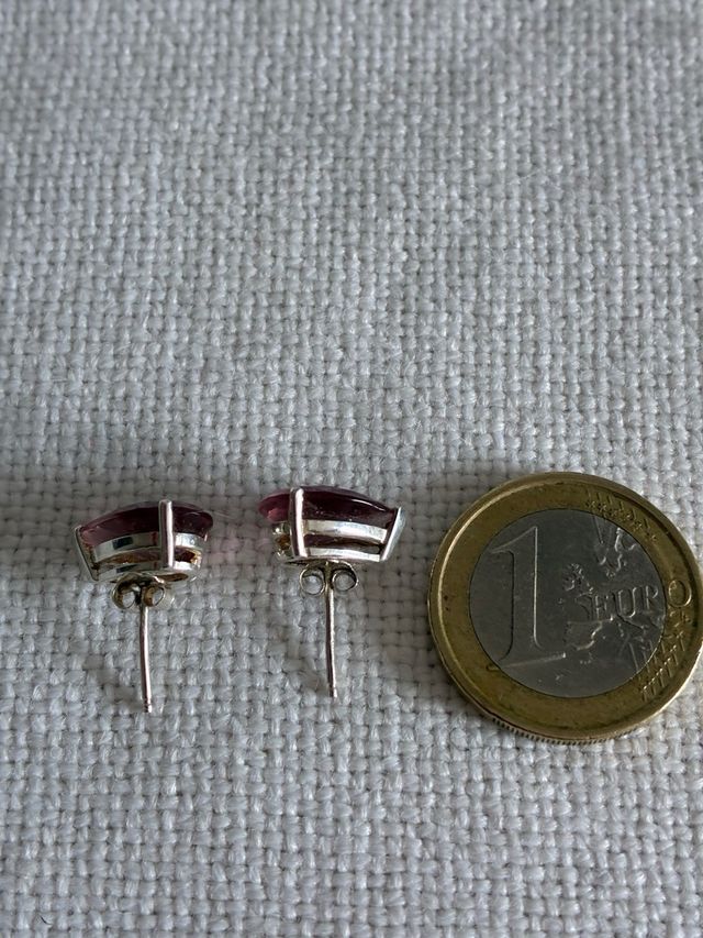 Pendientes Plata Piedra Morganita rosa
