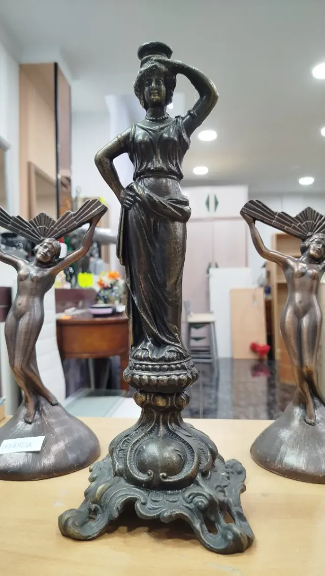 Base Lámpara Vintage Art Nouveau Metal